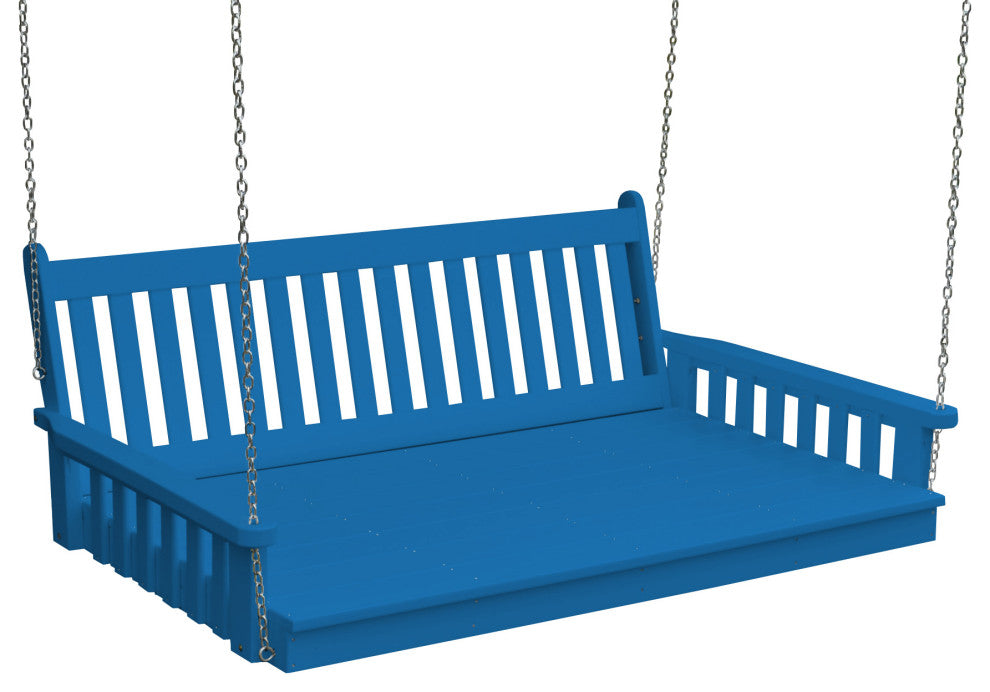 Traditonal English Swingbed, Blue, 75 Inch