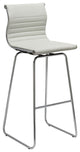 Two 41" White Leatherette And Steel Bar Stools