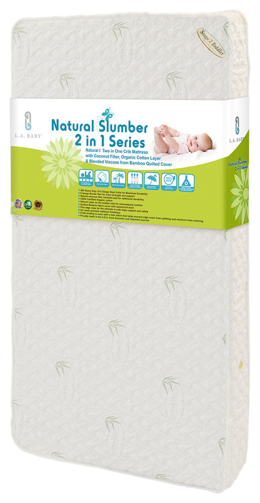 Naturally Organic I Mattress - Two in One, Natural Bamboo Cover
