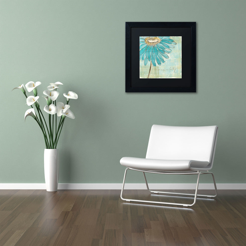 'Spa Daisies III' Matted Framed Canvas Art by Chris Paschke