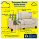 Serta Copenhagen 61" Rolled Arm Loveseat Sofa with Removable Covers Tan