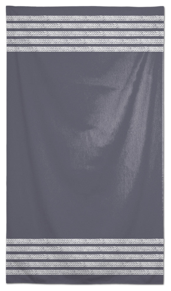 Petal Pattern Stripes Dark Gray 58x102 Tablecloth