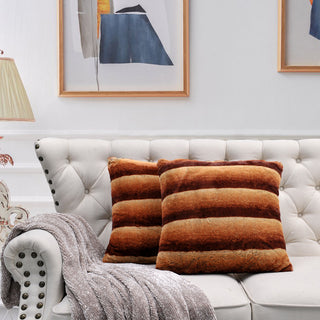 Tip Printing 2pcs Pillow Shell Set, Meru Stripe Umber