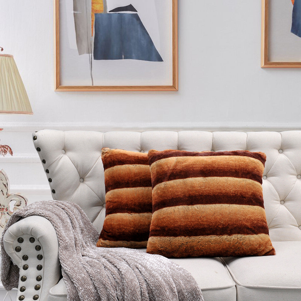 Tip Printing 2pcs Pillow Shell Set, Meru Stripe Umber