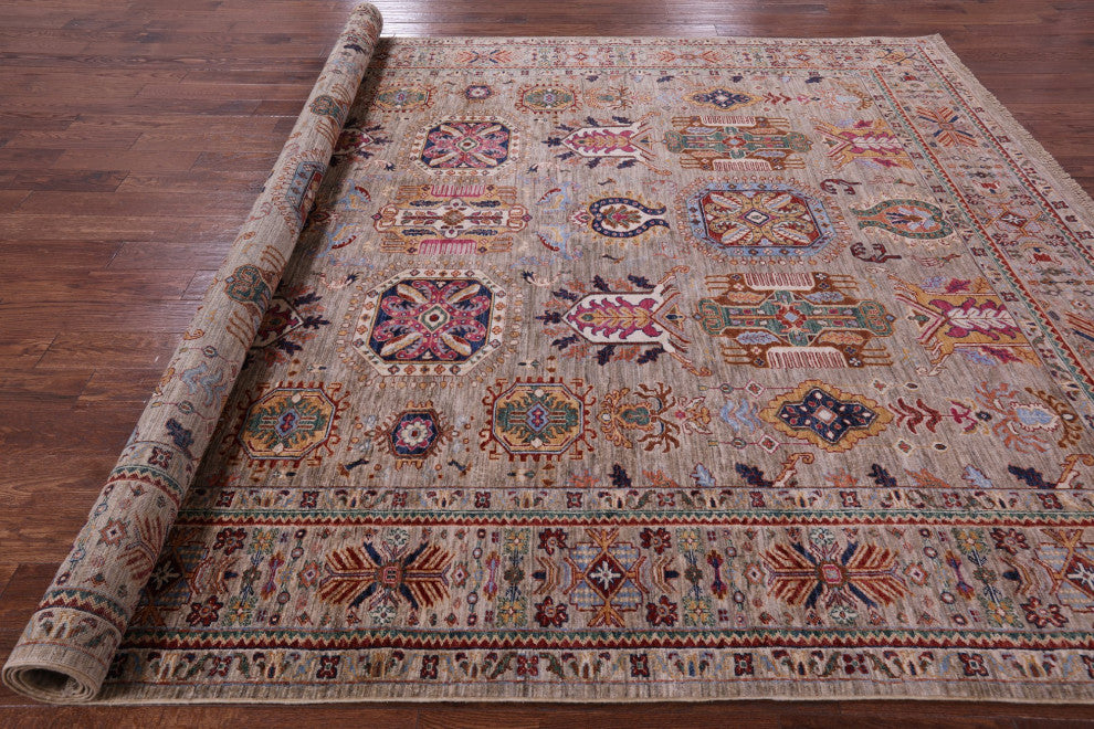 9' 0" X 11' 10" Persian Tabriz Handmade Wool Rug Q7662