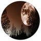 Red Moon Rise Over Dark Trees, Landscape Large Disc Metal Wall Art, 11"