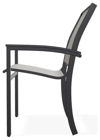 Bazza Sling Stackable Outdoor Dining Chair, Storm/Black