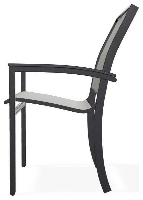 Bazza Sling Stackable Outdoor Dining Chair, Storm/Black