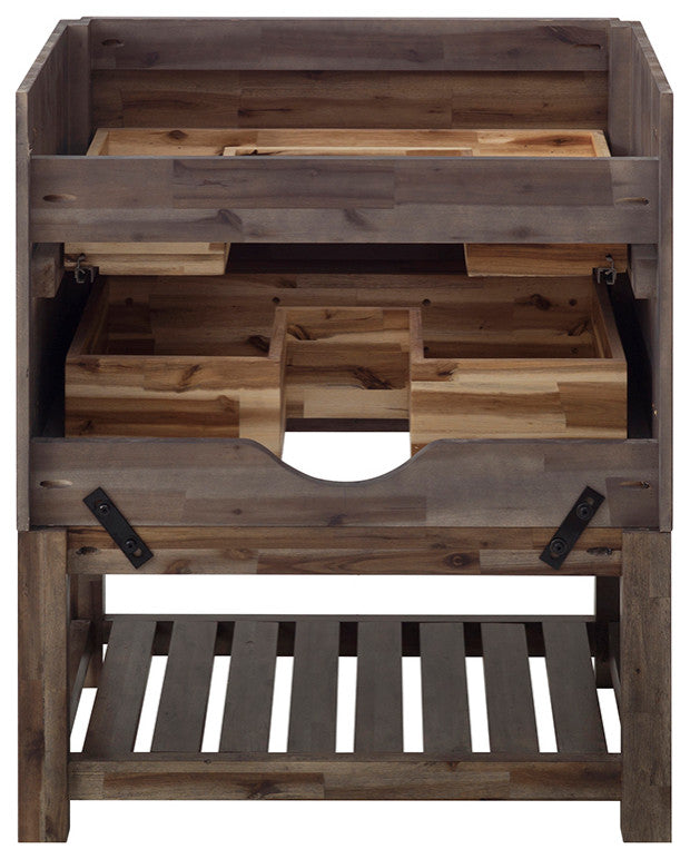 Formosa Floor Standing Open Bottom Modern Bathroom Cabinet, 29"