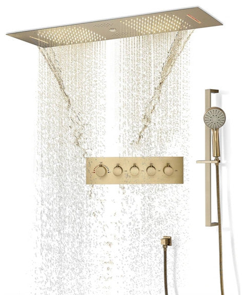 Rainfall Musical Shower System With Hand Shower, Style F- Remote Control Light