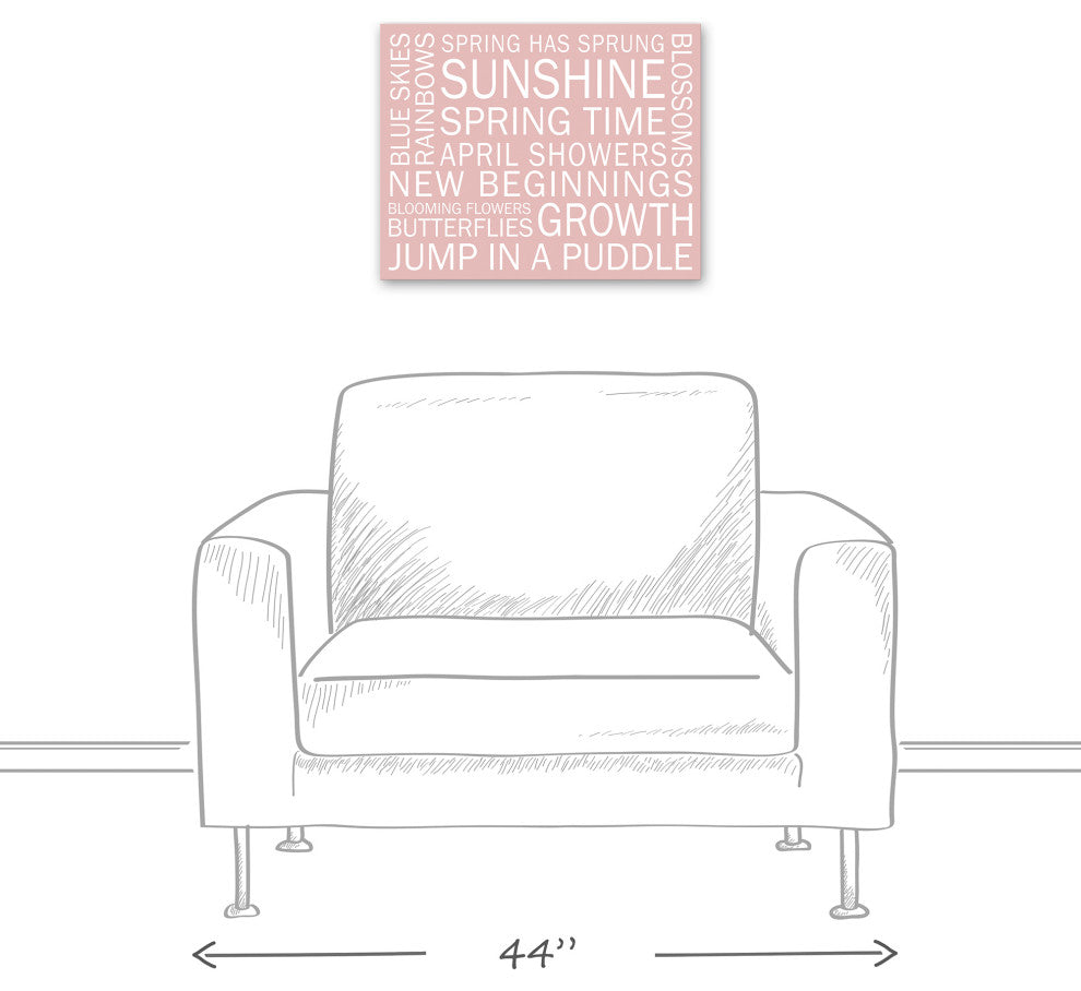 Pink Spring Sayings 20x16 Canvas Wall Art