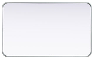 Home Living Contour Metal Rectangle Mirror 22x36, Silver