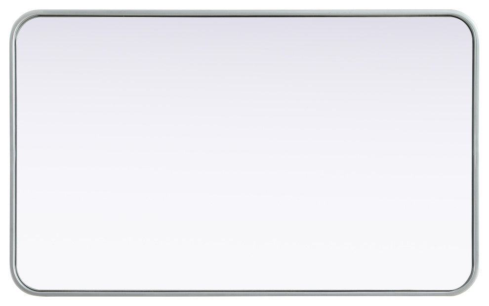 Home Living Contour Metal Rectangle Mirror 22x36, Silver