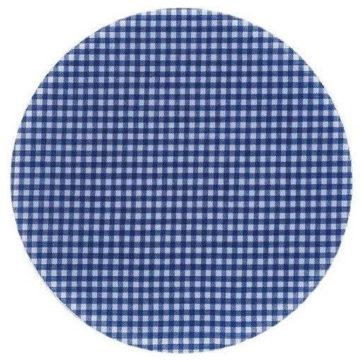 Andreas Gingham Trivet, 8" Round, Blue