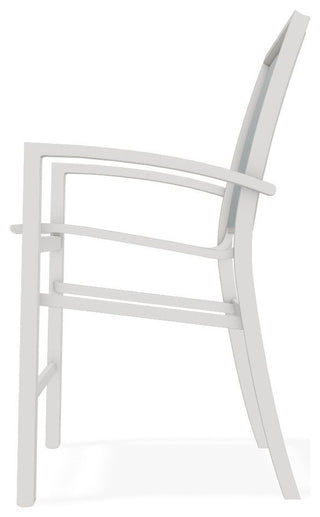 Kendall Sling Balcony Height Stackable Outdoor Stool, Charm/Snow
