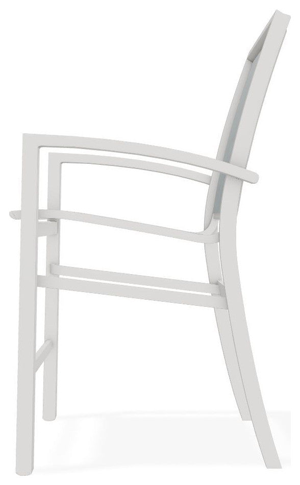 Kendall Sling Balcony Height Stackable Outdoor Stool, Charm/Snow