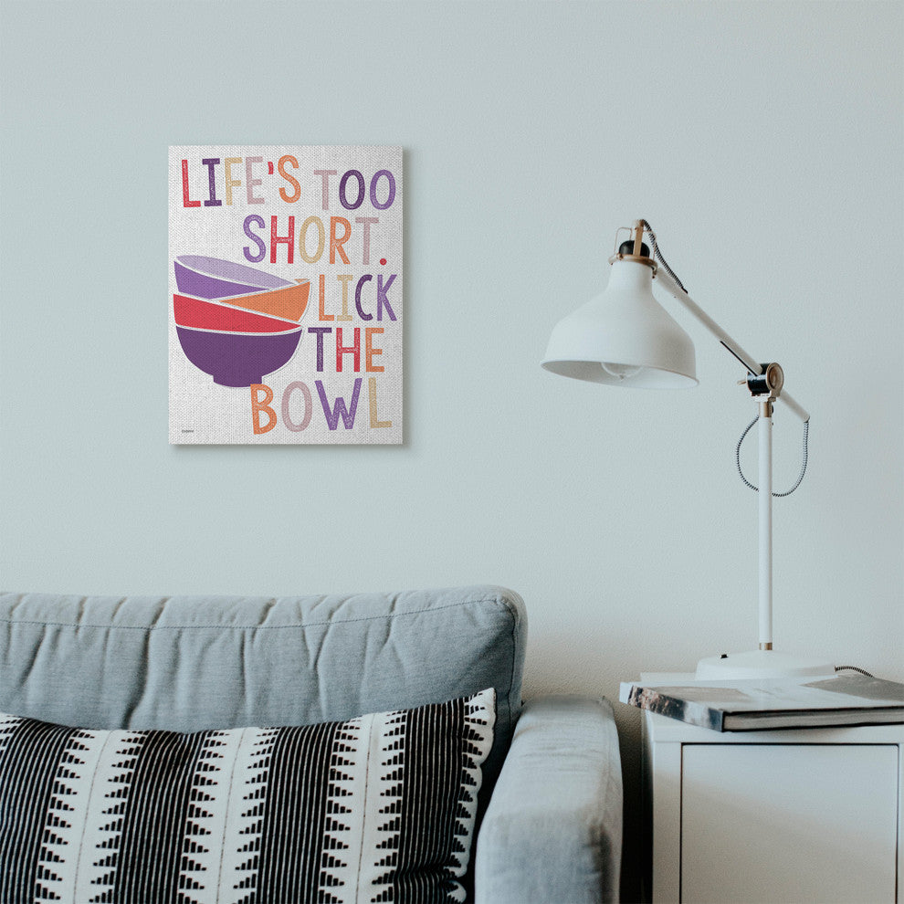 Lick The Bowl Funny Word Colorful Kitchen Dining Room, 16"x20"