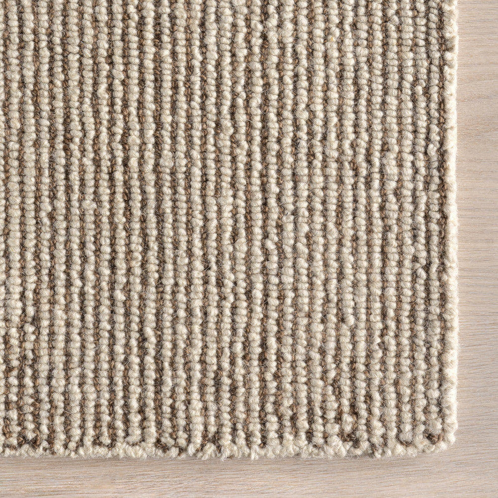 Stoic Wool Area Rug, Beige 4' x 6'