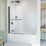 DreamLine Aqua-Q Swing 34 in. W x 58 in. H Frameless Tub Door, Satin Black