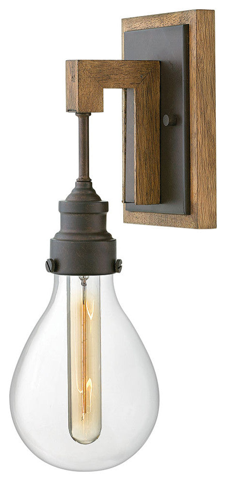 Hinkley Denton Medium Single Light Sconce, Industrial Iron