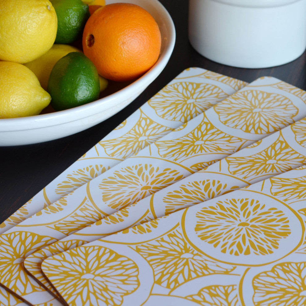 4 Piece Citrus Board Placemat Set