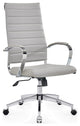 LUXMOD High Back Adjustable Swivel Computer Chair, Grey