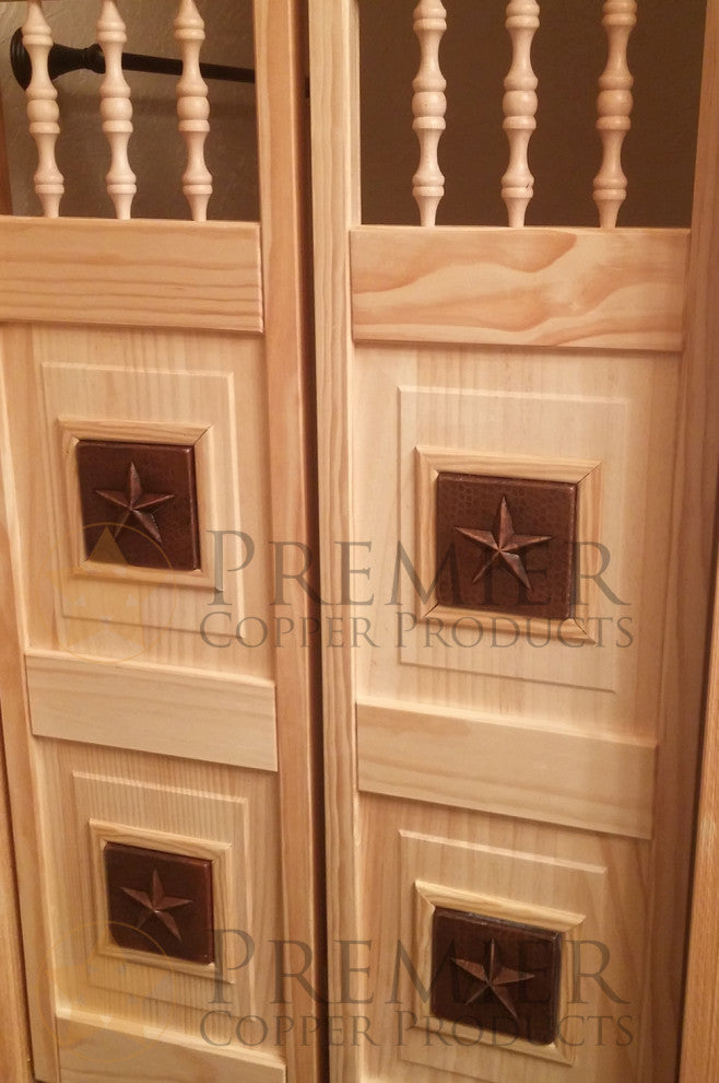 Hammered Copper Star Tile, 4"x4", Set of 4