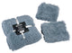 Shaggy Throw Blanket and 2 Pillow Shell 3 Piece Set, Silver Blue, Throw 50"x60" and 2 Pillow Shells 20"x20"