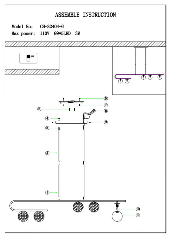 Anecdoche Dimmable Integrated LED Chandelier, Smart Dimmer Inluded