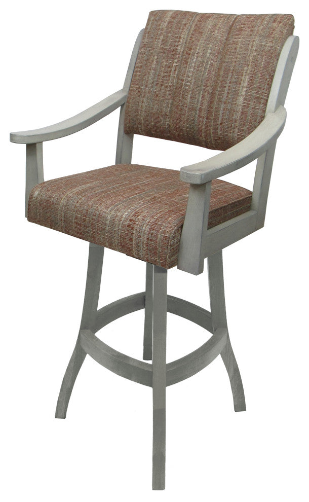 Swivel Counter Wood Bar Stool Casa on S-Base, Watusi Madder -  E-T, 34"
