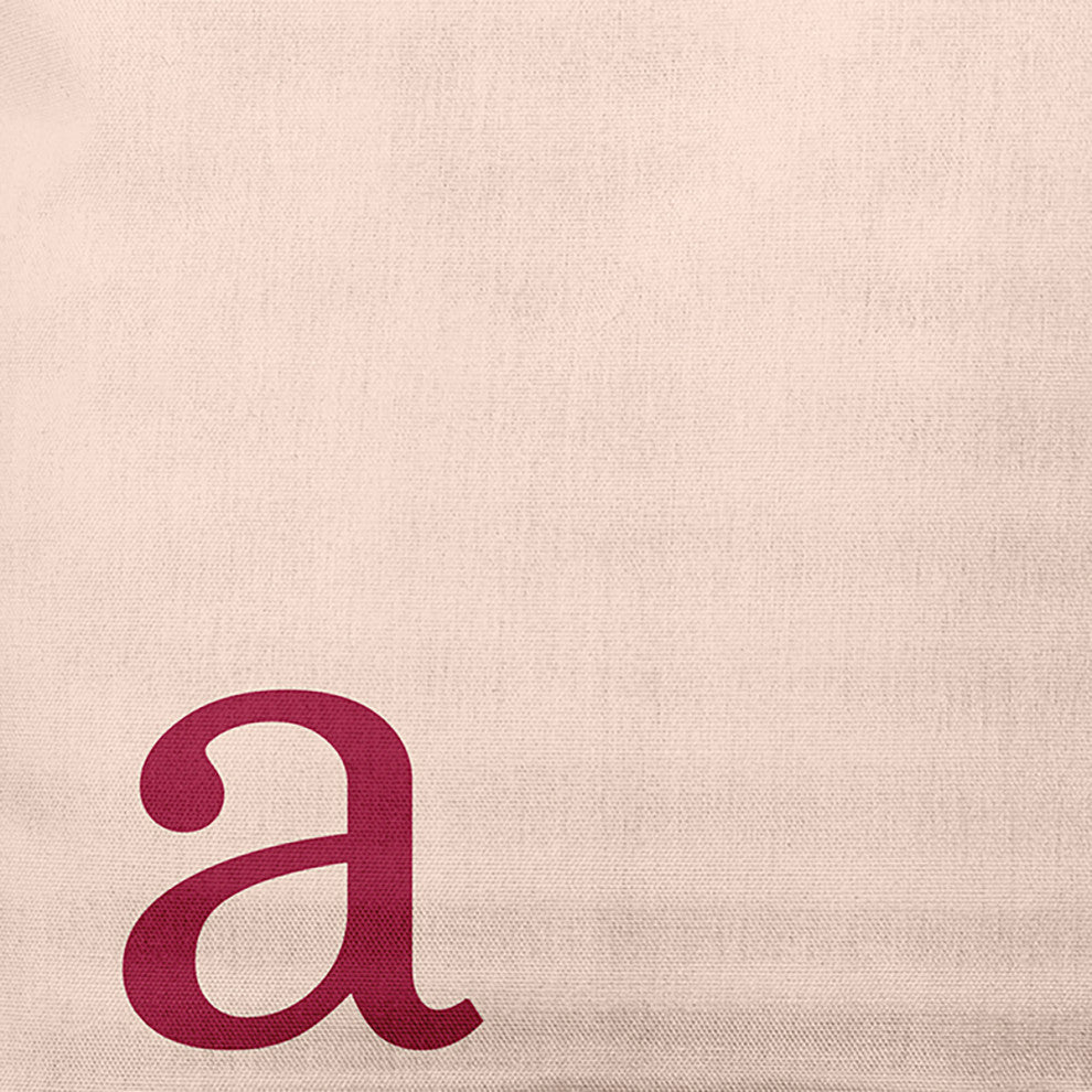 20"x20" Modern Monogram Decorative Throw Pillow, Cranberry