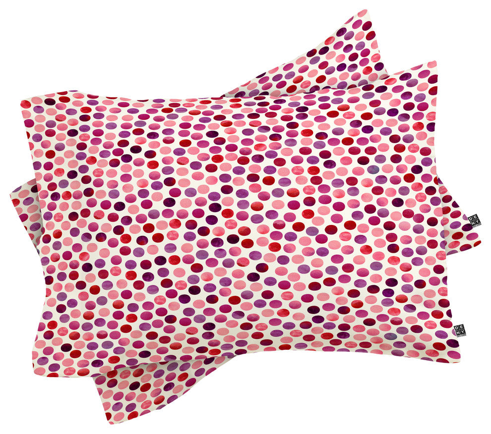 Deny Designs Garima Dhawan Watercolor Dots Berry Pillow Shams, King