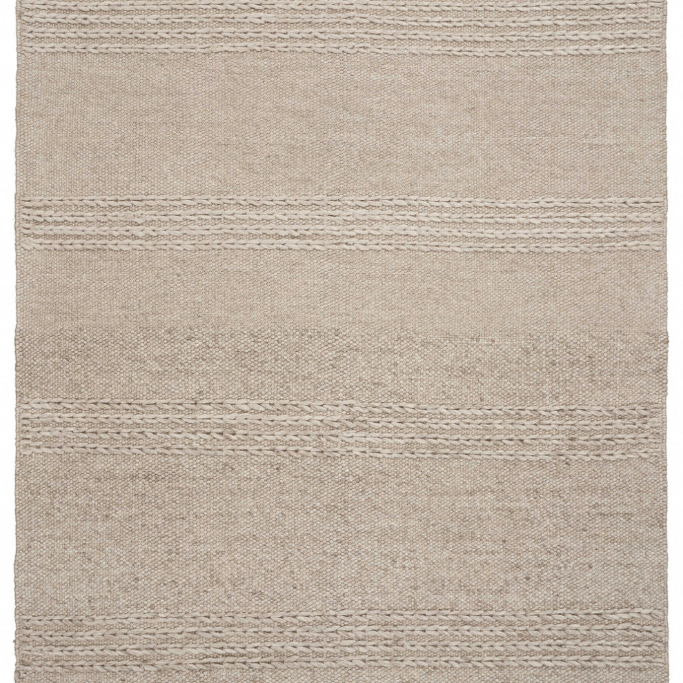 7' X 9'  Wool Natural Area Rug