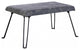 31" Blue and Cream Postcard Upholstered Folding Bench