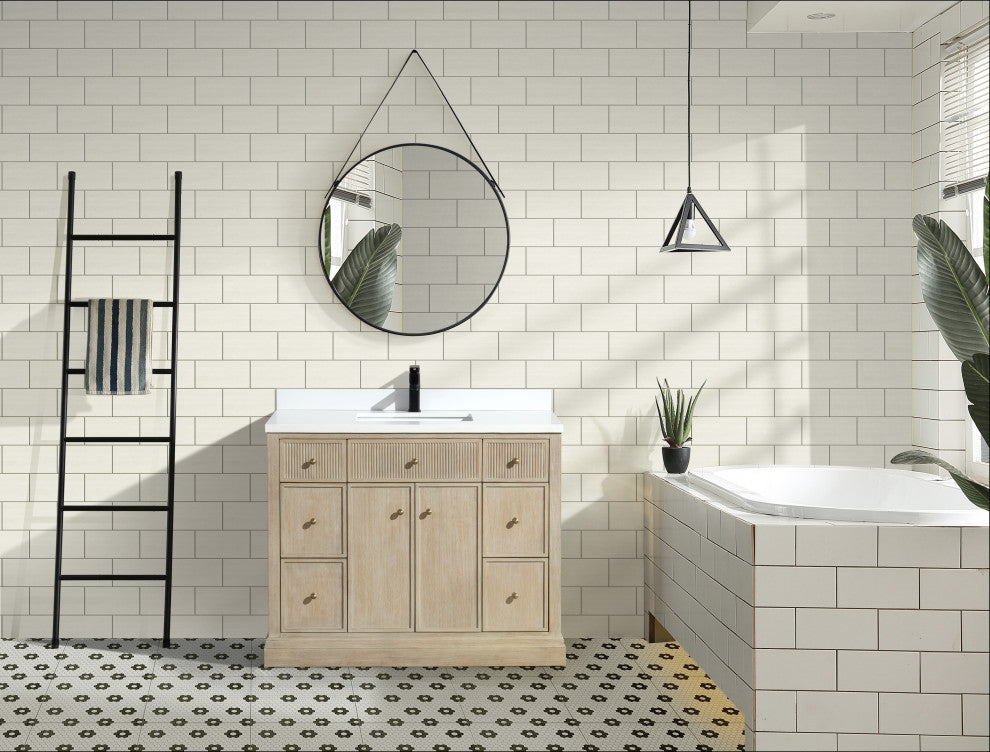 Redondo Bathroom Vanity, Ash Oak, 42", Single Sink, Freestanding
