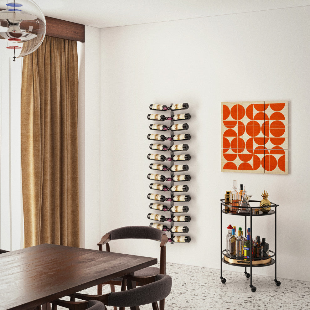 Helix Dual 5 (minimalist wall mounted metal wine rack), Golden Bronze, Standard