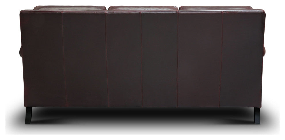 Adriana 100% Top Grain Leather Traditional Sofa