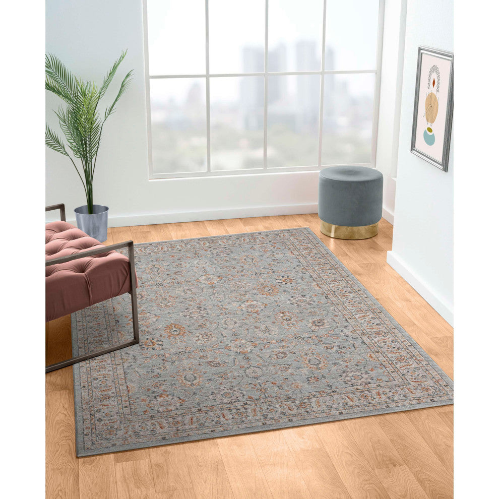 Manor Sarouk Area Rug - Silver, 3'x4'11"