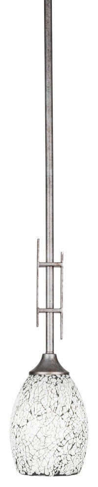 Uptowne 1-Light Mini Pendant, Aged Silver/Black Fusion
