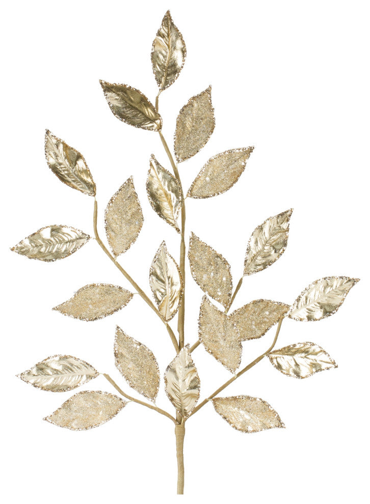 Glittered Leaf Spray, Set of 2