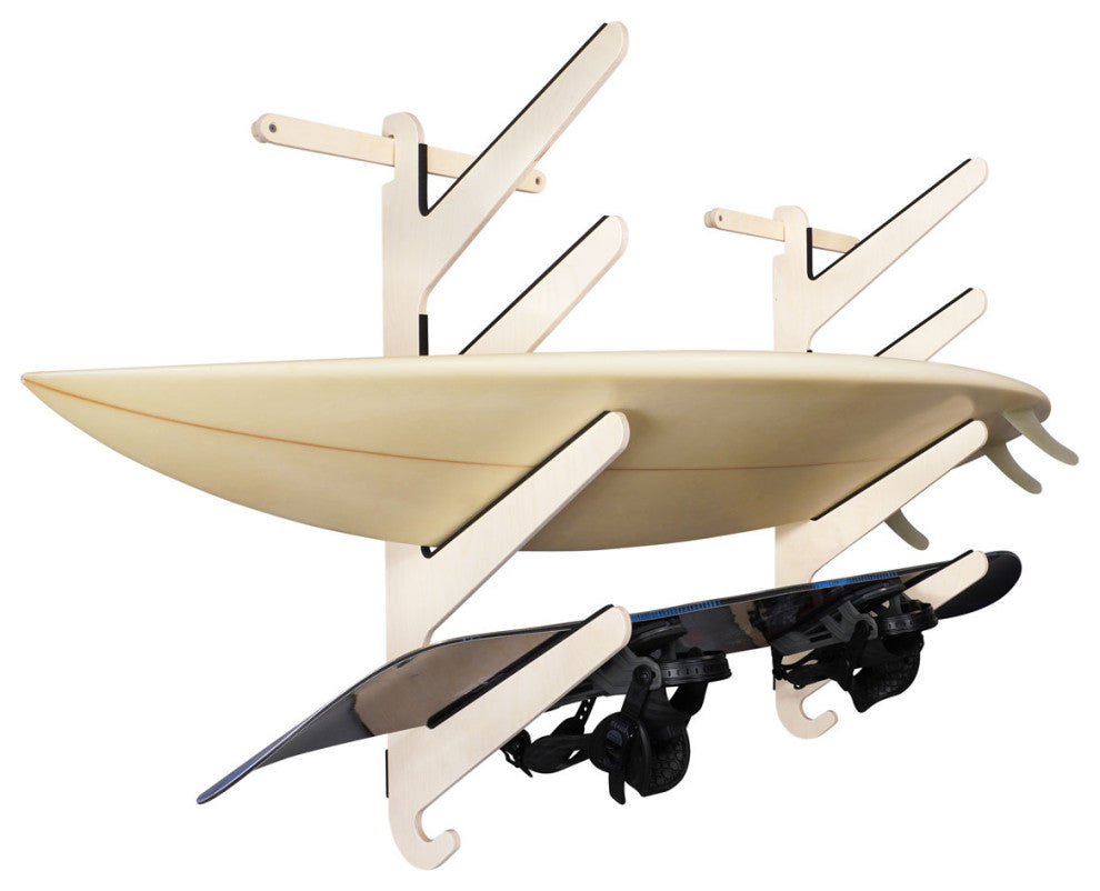 Bamboo Surfboard Rack - Kaua'i Series, Birch, Quad