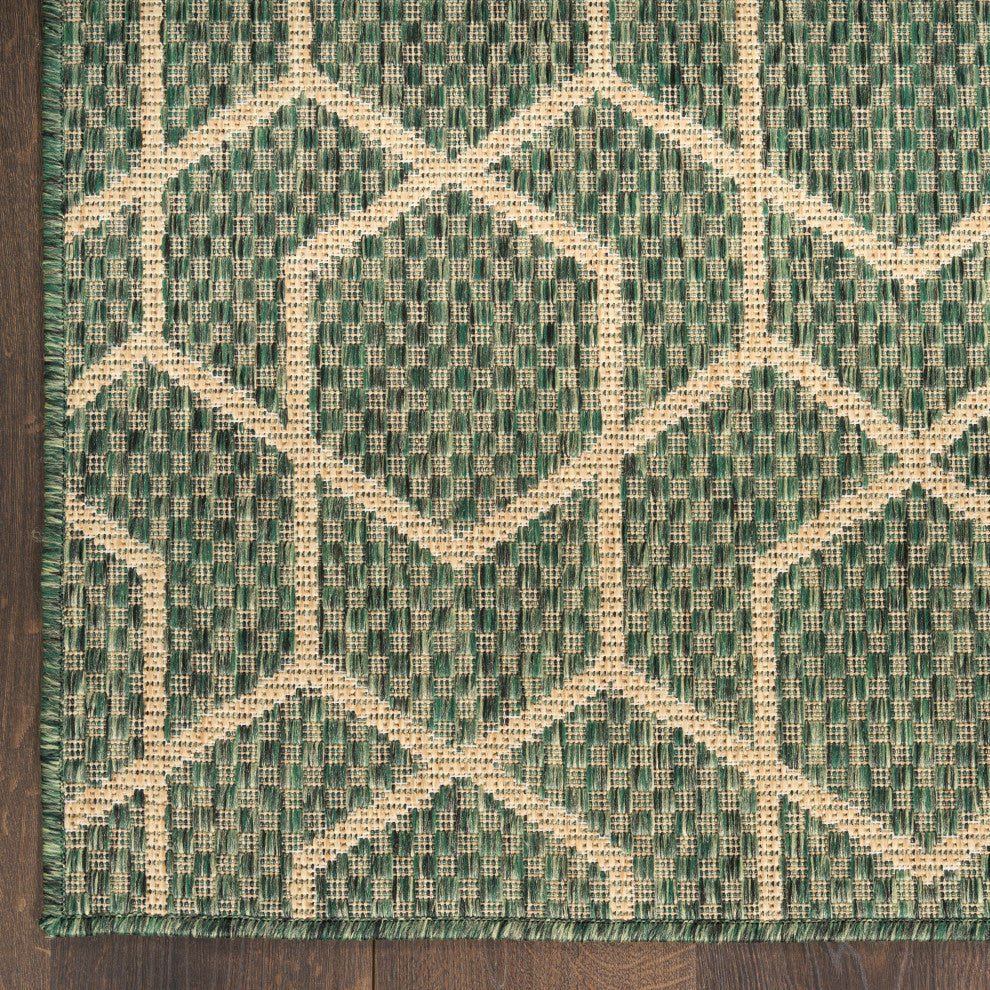 Nourison Horizon Indoor/Outdoor 8' x 10' Green Modern Rug