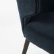 Niles Navy Blue Fabric With Dark Brown Solid Wood Frame Wingback Dining Chair