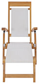 Teak Wood Narmada Outdoor Steamer Chair With Webbing, White