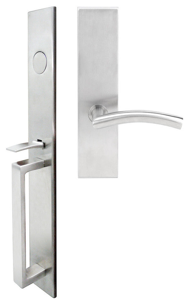 Brussels Lever, Mortise Dummy Handleset, Left Hand, Satin Stainless Steel