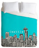 Deny Designs Bird Ave Seattle Teal Duvet Cover - Lightweight