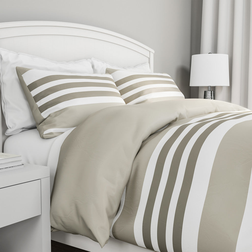 LHC 3-Piece Seaside Lavender Striped Bed Set,, King