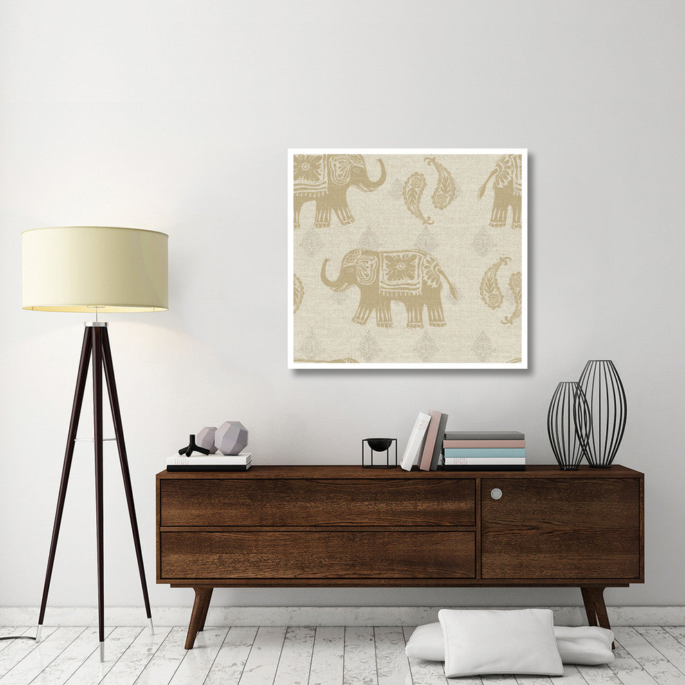 "Elephant Caravan Patterns I" Digital Paper Print by Daphne Brissonnet, 42"x39"