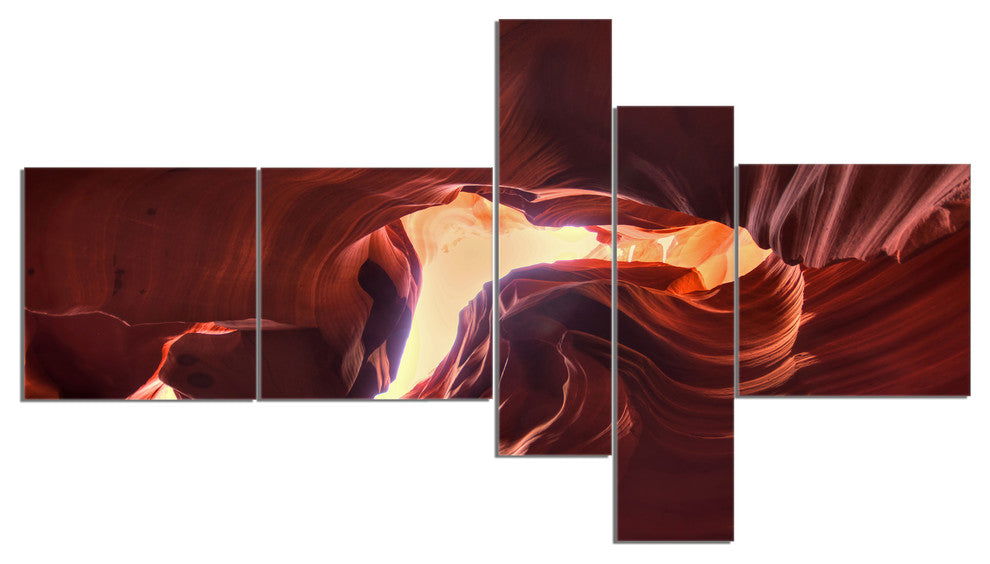 Stone Structures In Lower Antelope Canyon, Photo Canvas Print, 60"x32", 5 panels