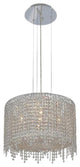 Elegant Moda Dining Room Light, Chrome Finish With Royal Cut Crystal